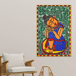 decorative-madhubani-buddha-peace-canvas-painting