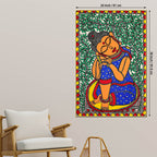 Decorative Madhubani Buddha Peace Canvas Painting