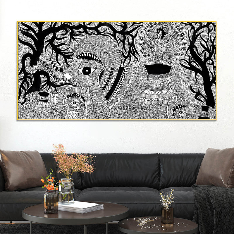  decorative-madhubani-elephant-canvas-wall-painting