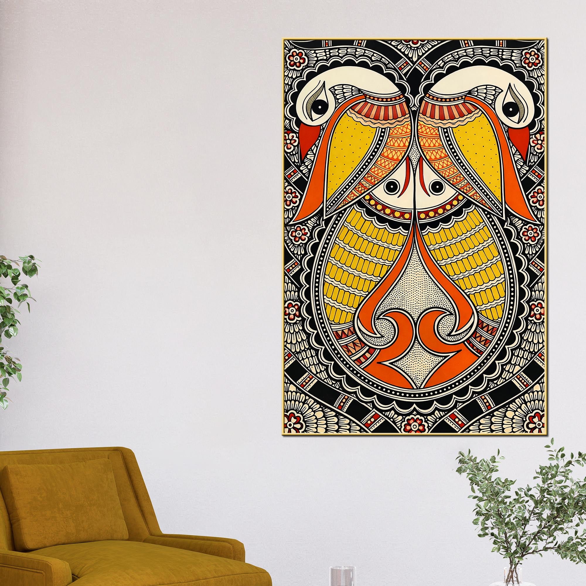 Decorative Madhubani Indian Wall Painting