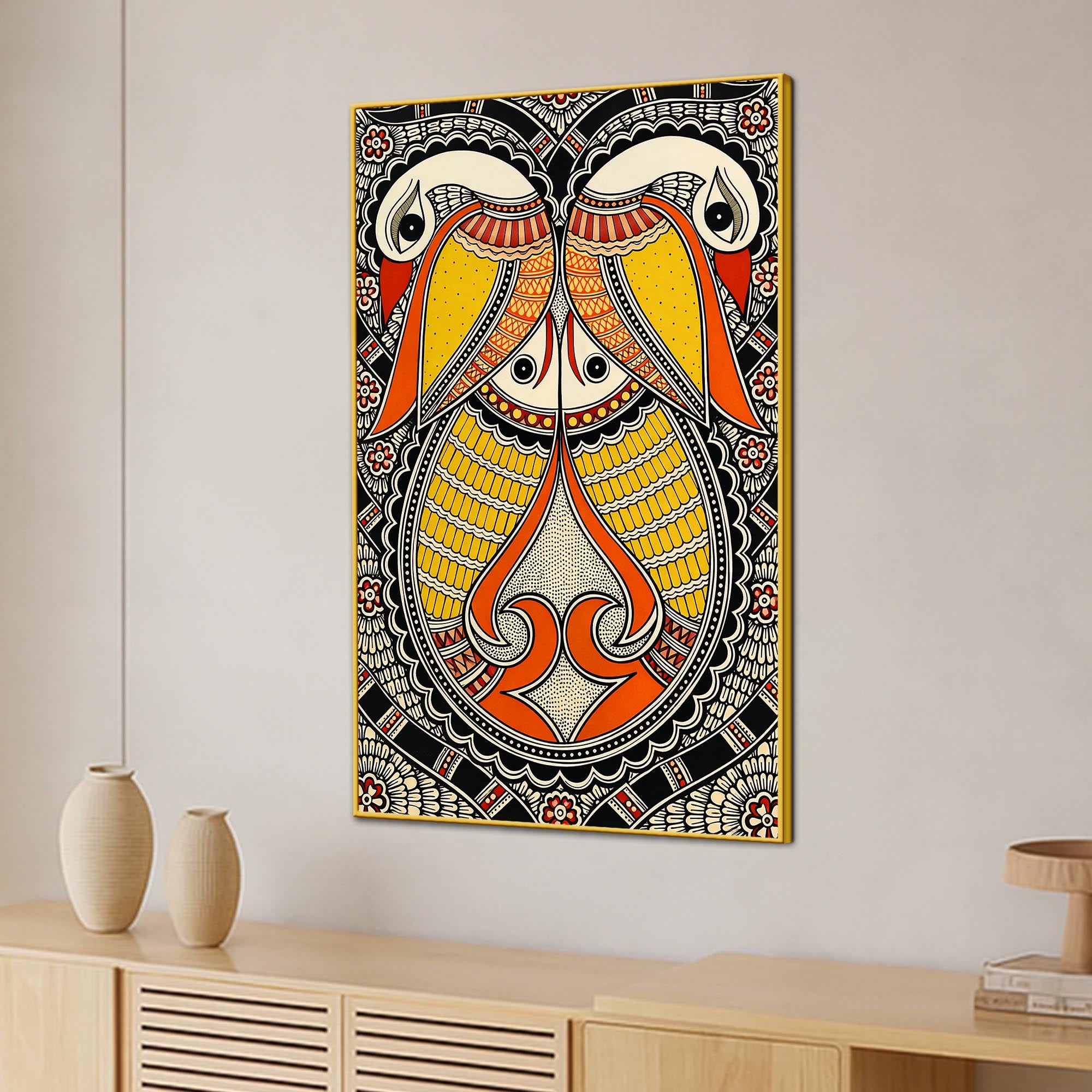 Decorative Madhubani Indian Wall Painting