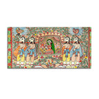 Decorative Madhubani Wedding Scene Canvas Wall Painting