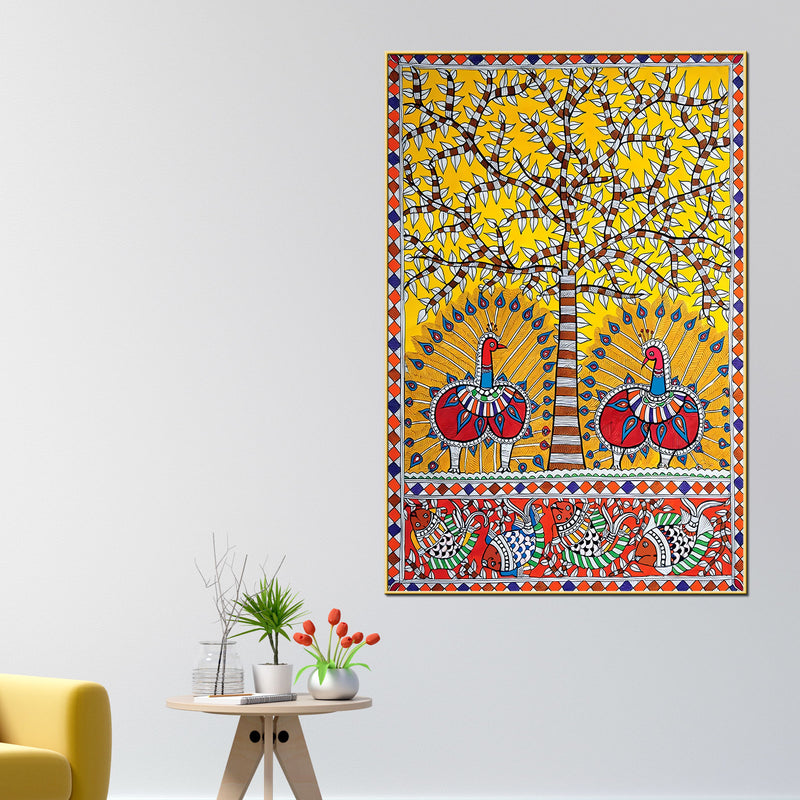 decorative-peacock-canvas-painting-madhubani-wall-art-for-home