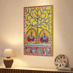 Decorative Peacock Canvas Painting Madhubani Wall Art for Home