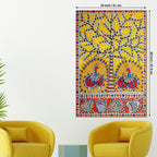 Decorative Peacock Canvas Painting Madhubani Wall Art for Home
