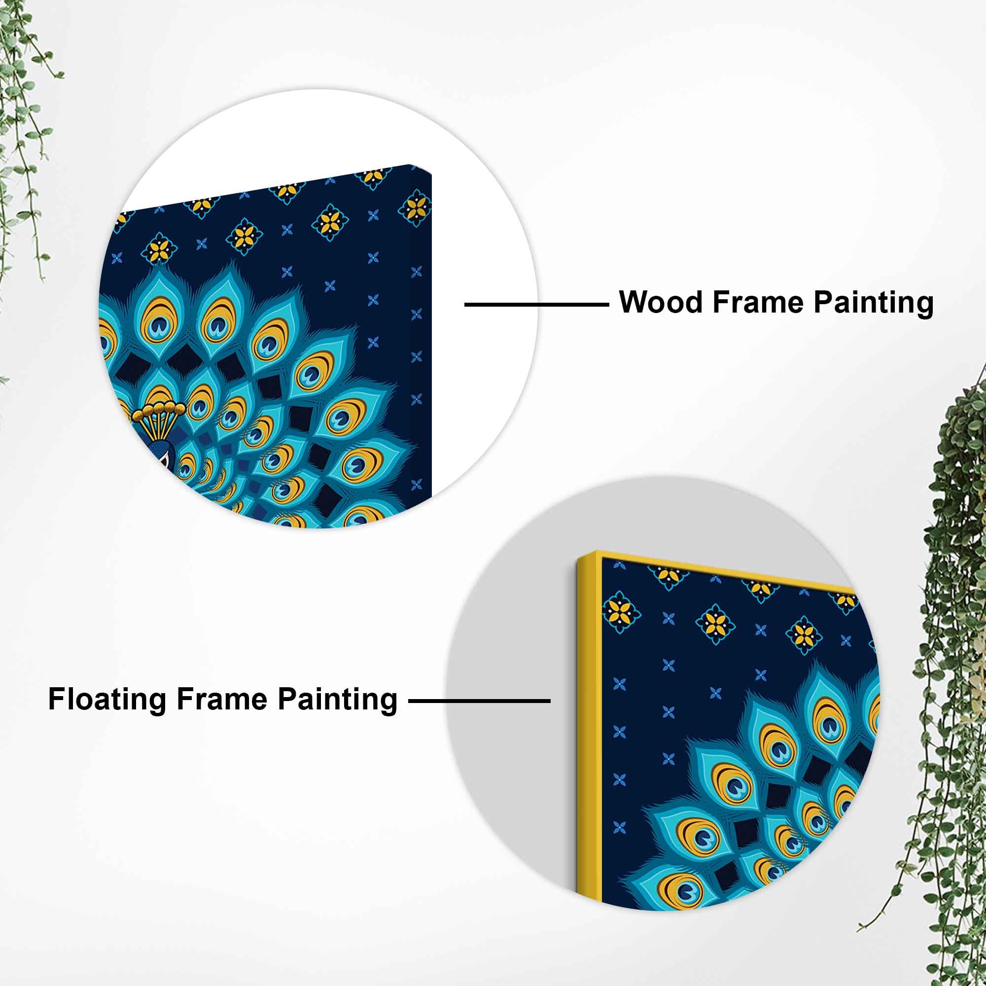 Decorative Peacock Canvas Painting | Modern Home Art