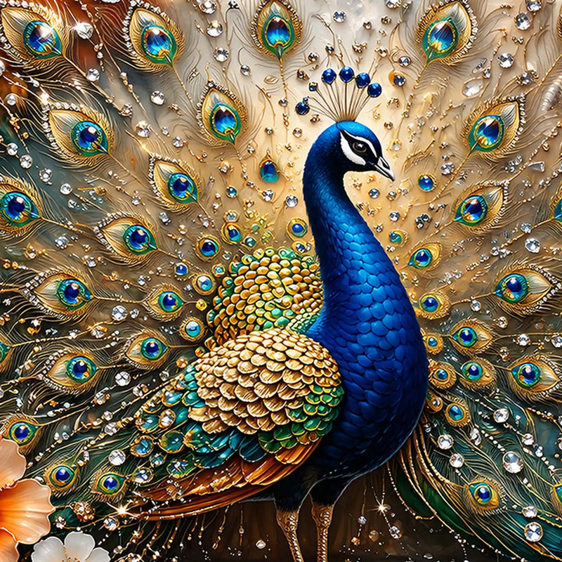 Decorative Peacock Crystal Glass Wall Painting