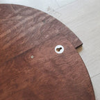 Decorative Round Panel with Carved Wood and Matte Black Finish