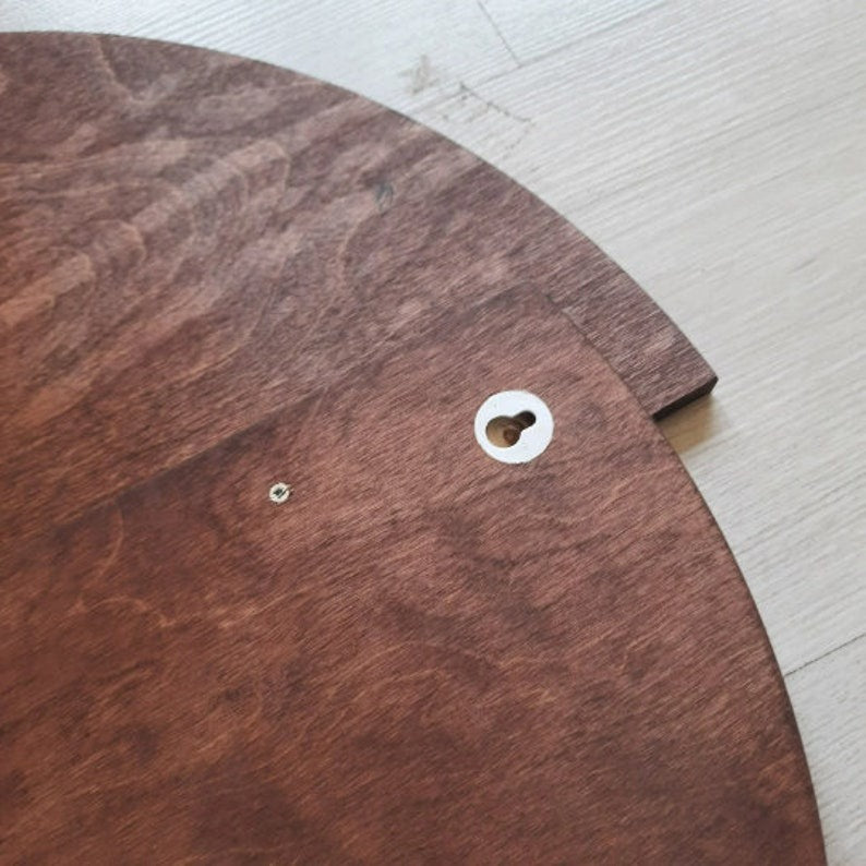 Decorative Round Panel with Carved Wood and Matte Black Finish