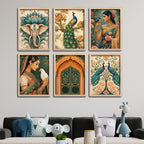 decorative-royal-indian-artwork-wall-frame-set-of-six