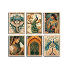 Decorative Royal Indian Artwork Wall Frame Set of Six