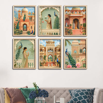 decorative-royal-palace-artwork-wall-frame-set-of-six-for-home-interior