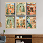 Decorative Royal Palace Artwork Wall Frame Set of Six for Home Interior