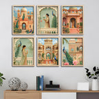 Decorative Royal Palace Artwork Wall Frame Set of Six for Home Interior