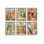 Decorative Royal Palace Artwork Wall Frame Set of Six for Home Interior