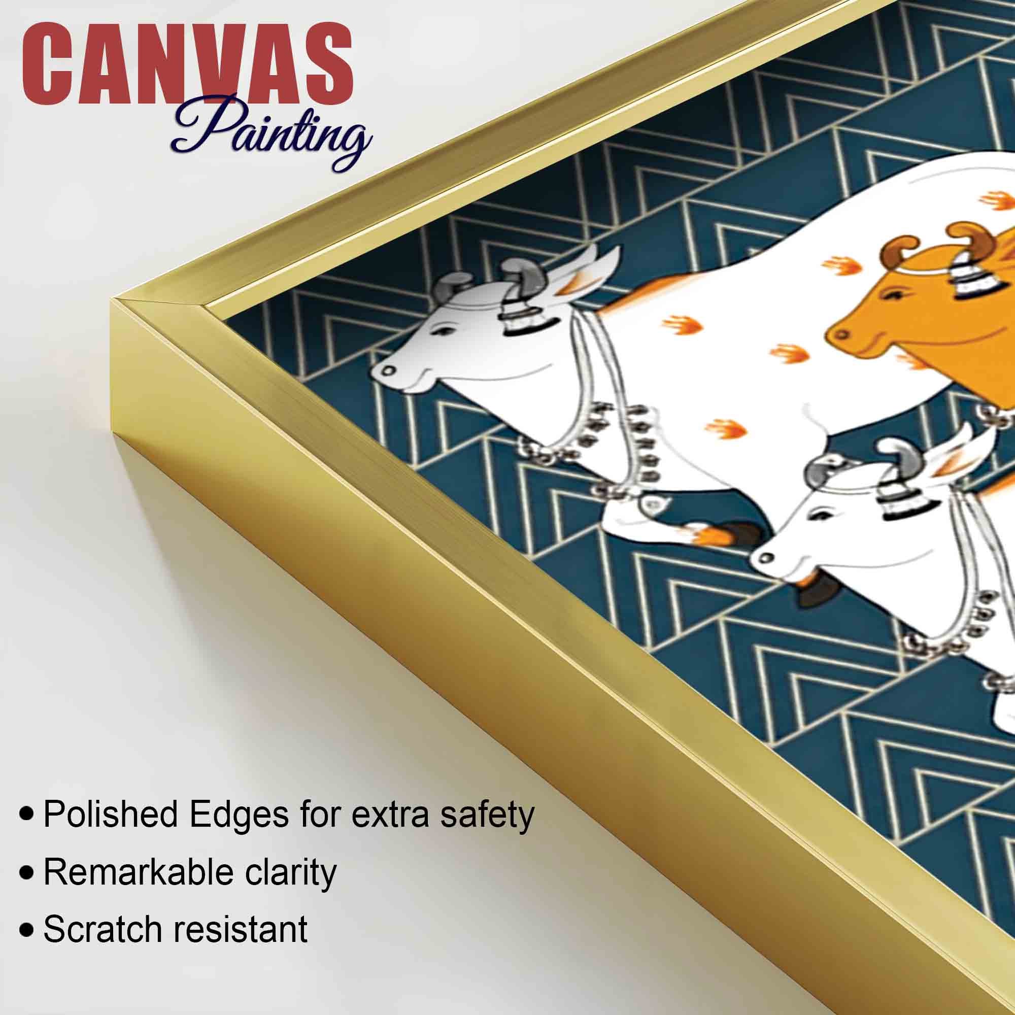 Decorative Sacred Cows Pichwai Art Wall Painting | Ethnic Wall Art