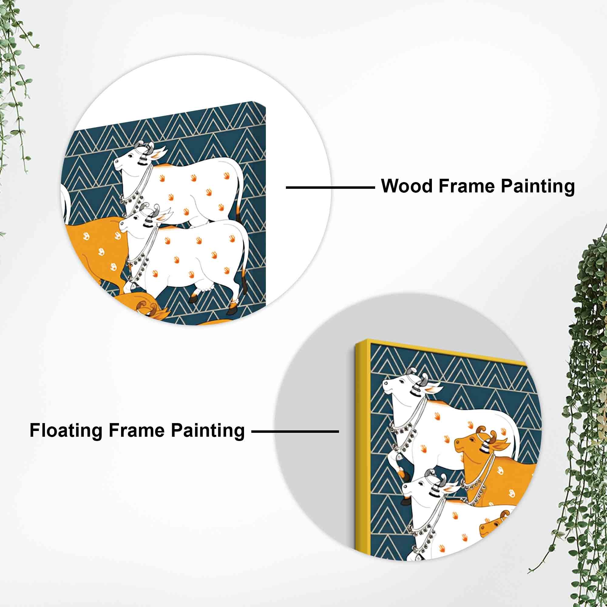 Decorative Sacred Cows Pichwai Art Wall Painting | Ethnic Wall Art