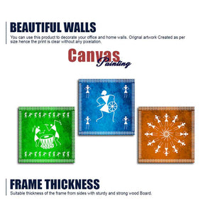 Decorative Warli Art Wall Hanging Painting Set of Three