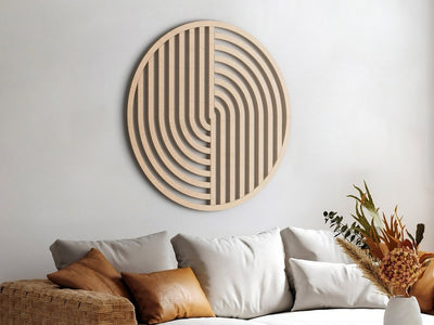 Decorative Wooden Wall Hanging Decor with Half Arc Pattern