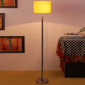 decorative-yellow-color-drum-shaped-designer-steel-floor-lamp