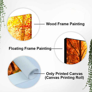 Deer in Autumn Forest Premium Canvas Wall Painting