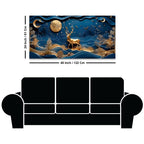 Deer & Night Sky Canvas Painting for Home Decor