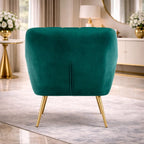 Dense Padded Bright Green Comfy Velvet Accent Chair