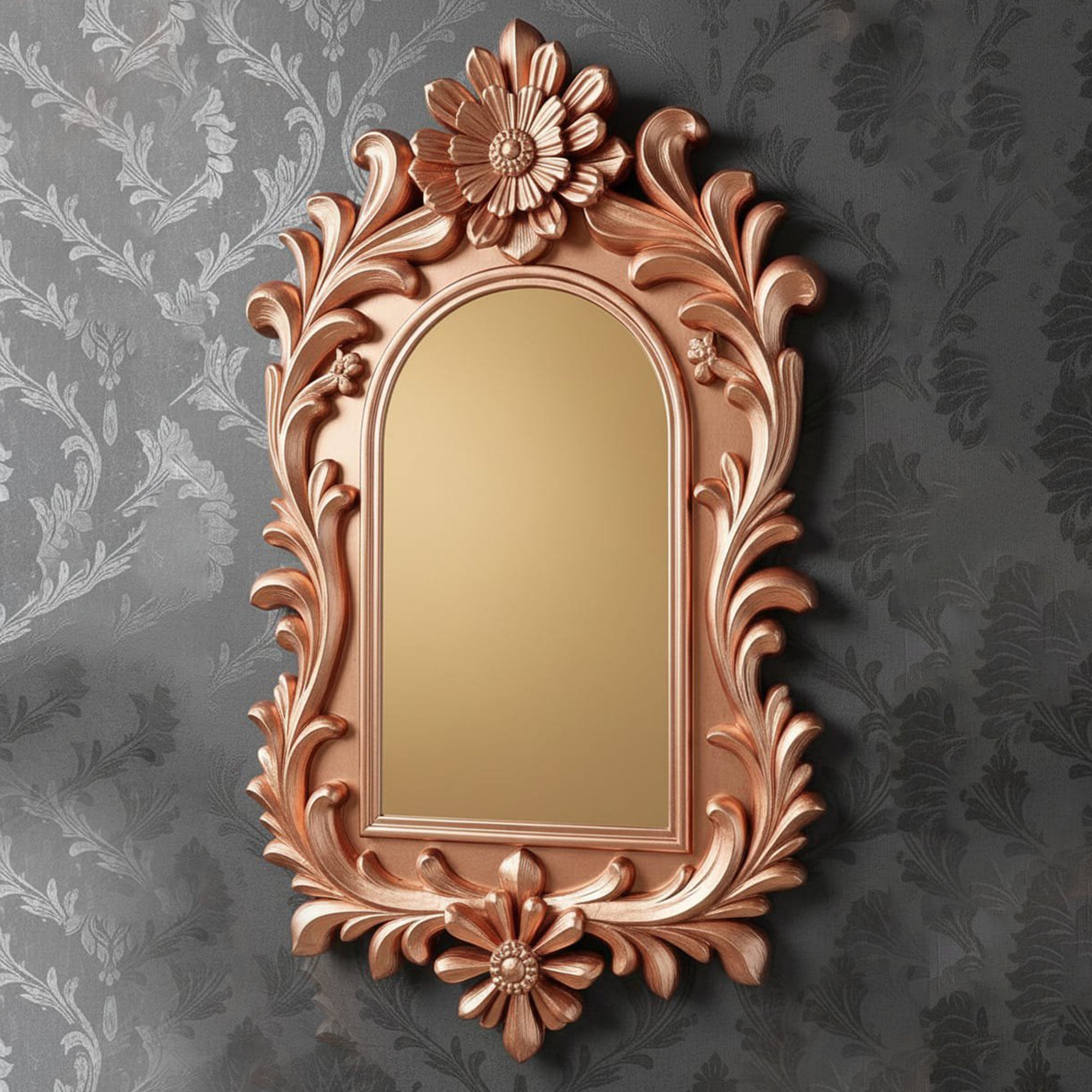 Designer 3D Wall Mirror | Classic Floral Frame Mirror