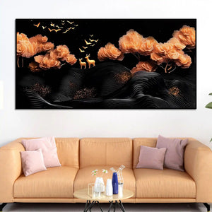 Designer Abstract Deer Canvas Wall Painting for Home Decor