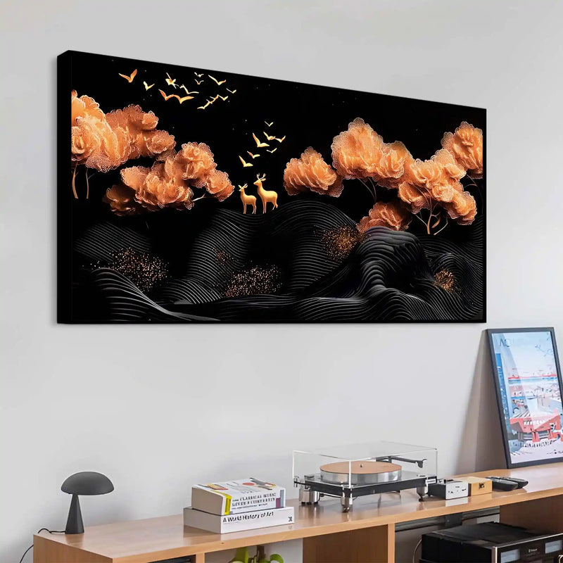Designer Abstract Deer Canvas Wall Painting for Home Decor