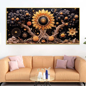 Designer Abstract Floral Canvas Wall Painting for Home Decor