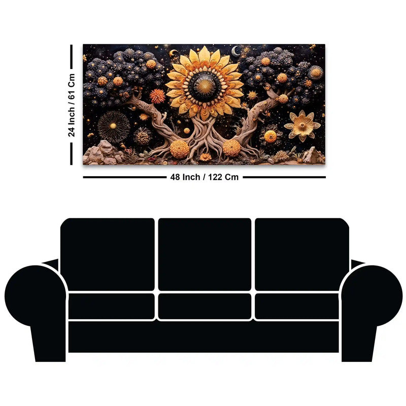 Designer Abstract Floral Canvas Wall Painting for Home Decor
