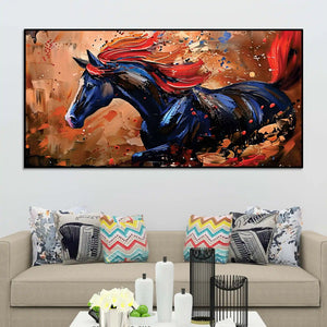 Designer Abstract Horse Canvas Wall Painting for Décor