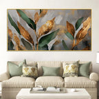 Designer Abstract Leaf Texture Wall Canvas Painting for Interiors
