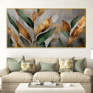 Designer Abstract Leaf Texture Wall Canvas Painting for Interiors