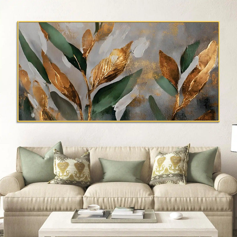 Designer Abstract Leaf Texture Wall Canvas Painting for Interiors