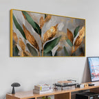 Designer Abstract Leaf Texture Wall Canvas Painting for Interiors