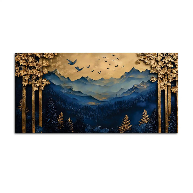 Designer Abstract Mountain Canvas Wall Painting for Modern Décor