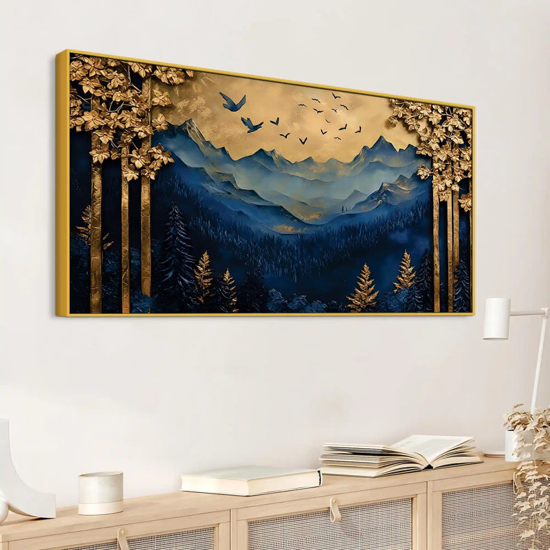 Designer Abstract Mountain Canvas Wall Painting for Modern Décor