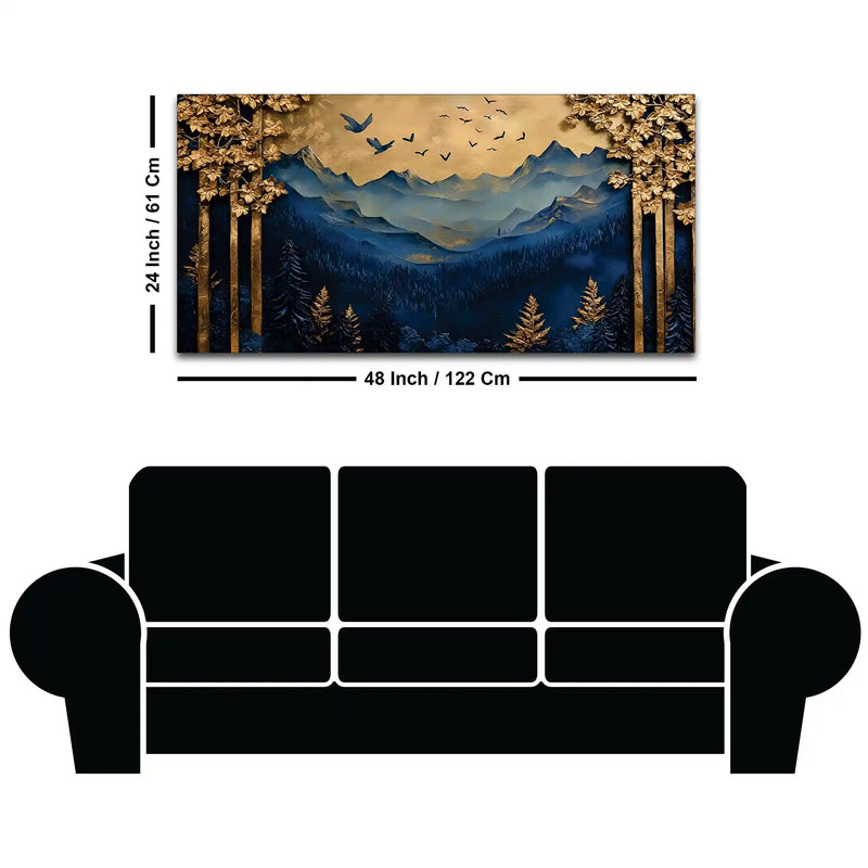 Designer Abstract Mountain Canvas Wall Painting for Modern Décor