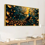 Designer Abstract Peacock Canvas Wall Painting for Home Decor