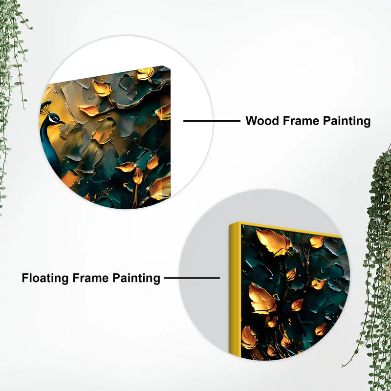Designer Abstract Peacock Canvas Wall Painting for Home Decor