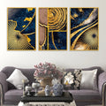 Designer Abstract Textured Canvas Wall Art Painting Set of Three