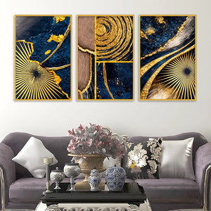 Designer Abstract Textured Canvas Wall Art Painting Set of Three
