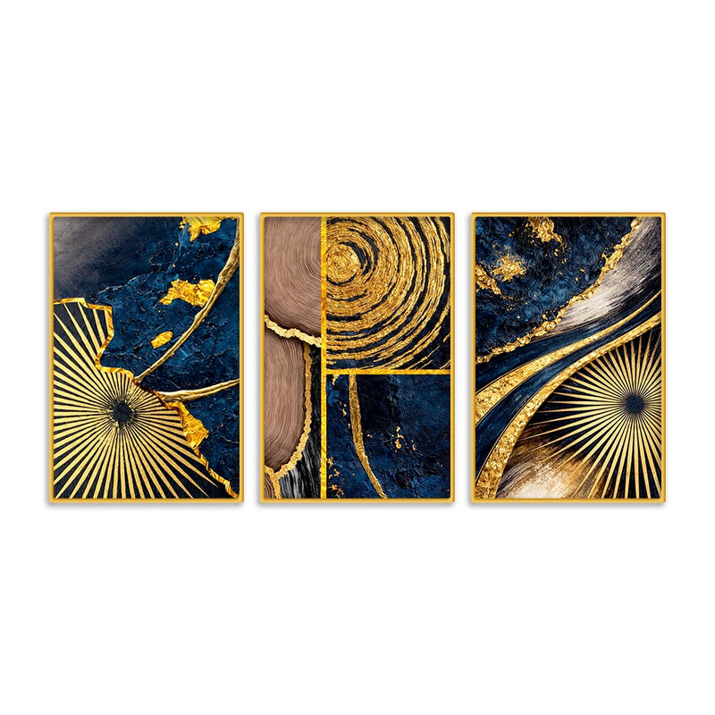 Designer Abstract Textured Canvas Wall Art Painting Set of Three