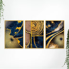 Designer Abstract Textured Canvas Wall Art Painting Set of Three