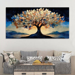 Designer Abstract Tree Canvas Wall Painting for Living Room