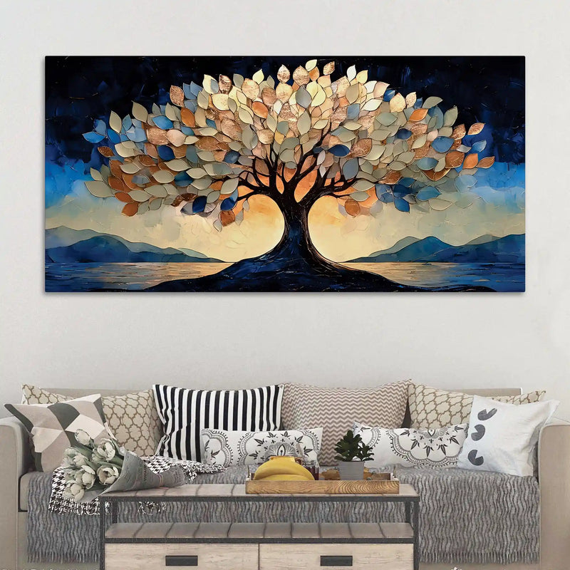 Designer Abstract Tree Canvas Wall Painting for Living Room
