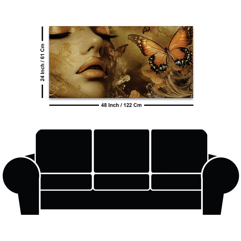 Designer Abstract Woman Face Canvas Wall Art Painting