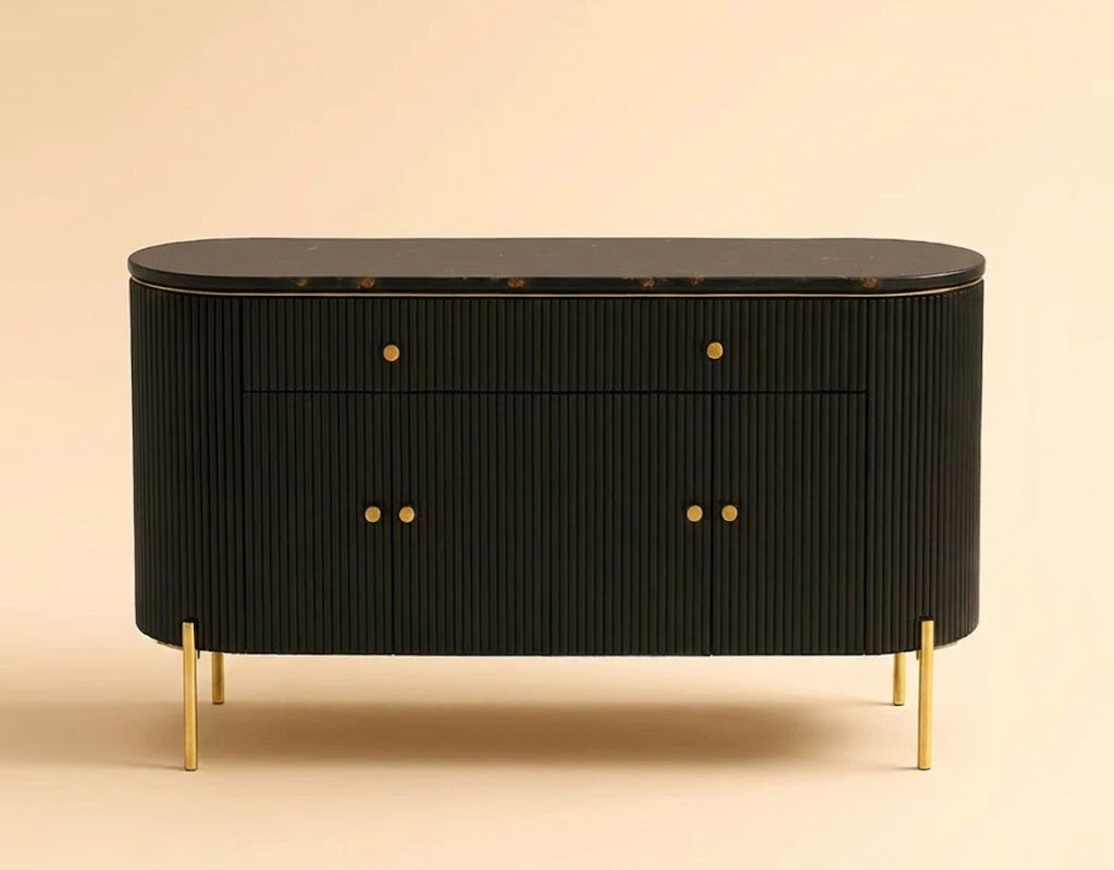 Designer Black Sideboard Cabinet| Modern Storage Furniture